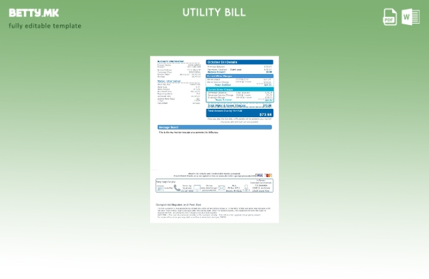 Модерен стил Шаблон за страници за сметки за комунални услуги на Одделот за вода